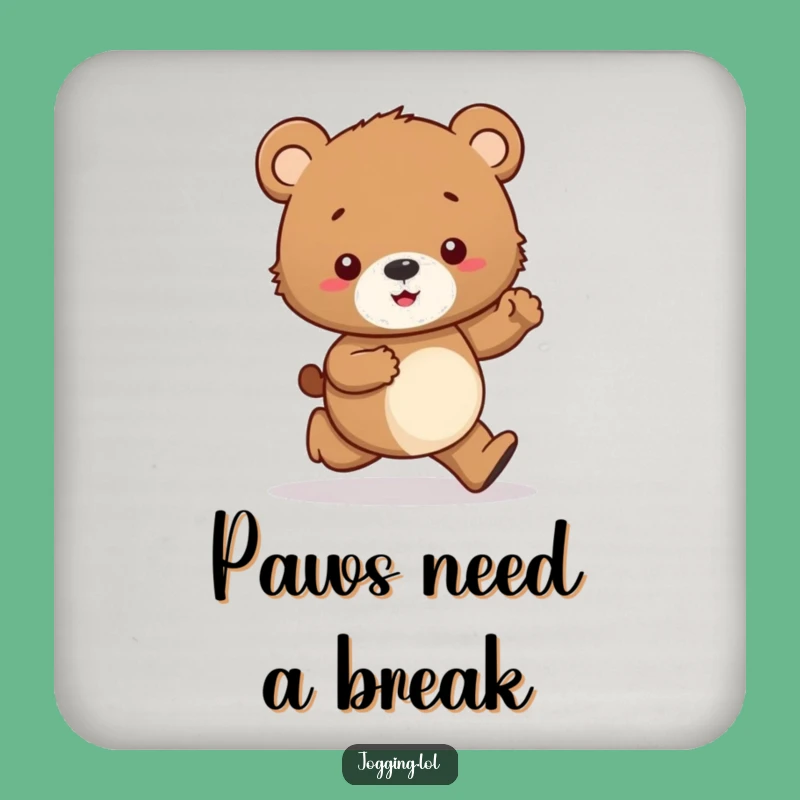 Funny Curious Bear Cub Coaster: Protect Surfaces with a Smile!