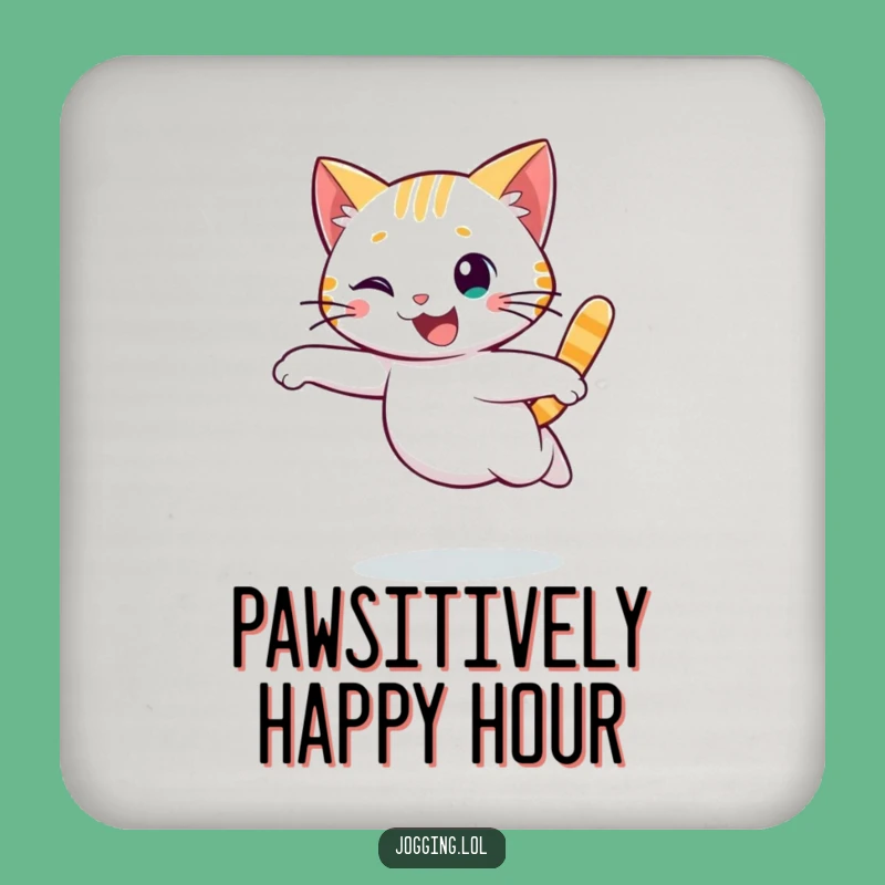 Funny Cat Running Coaster Set - Protect Surfaces with Feline Flow