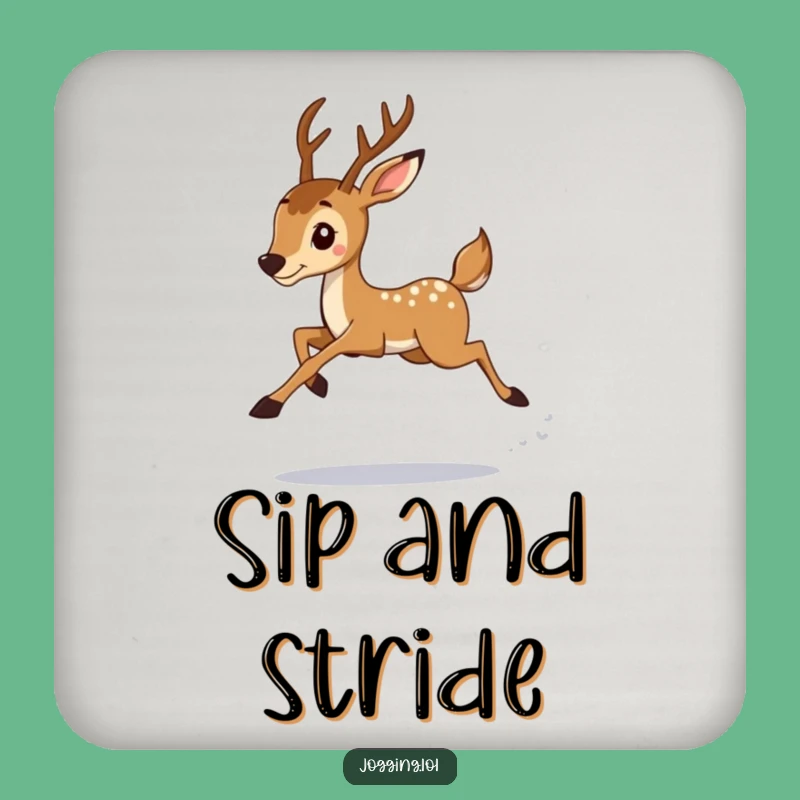 Funny Deer Jogger Coasters: Graceful Leaps to Protect Your Table Hilariously!