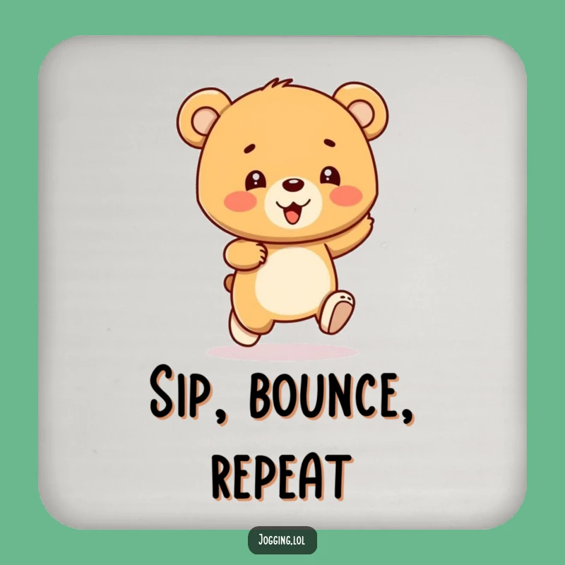 Funny Bear Cub Coaster - Gleeful Bouncer's Table Protector Gift