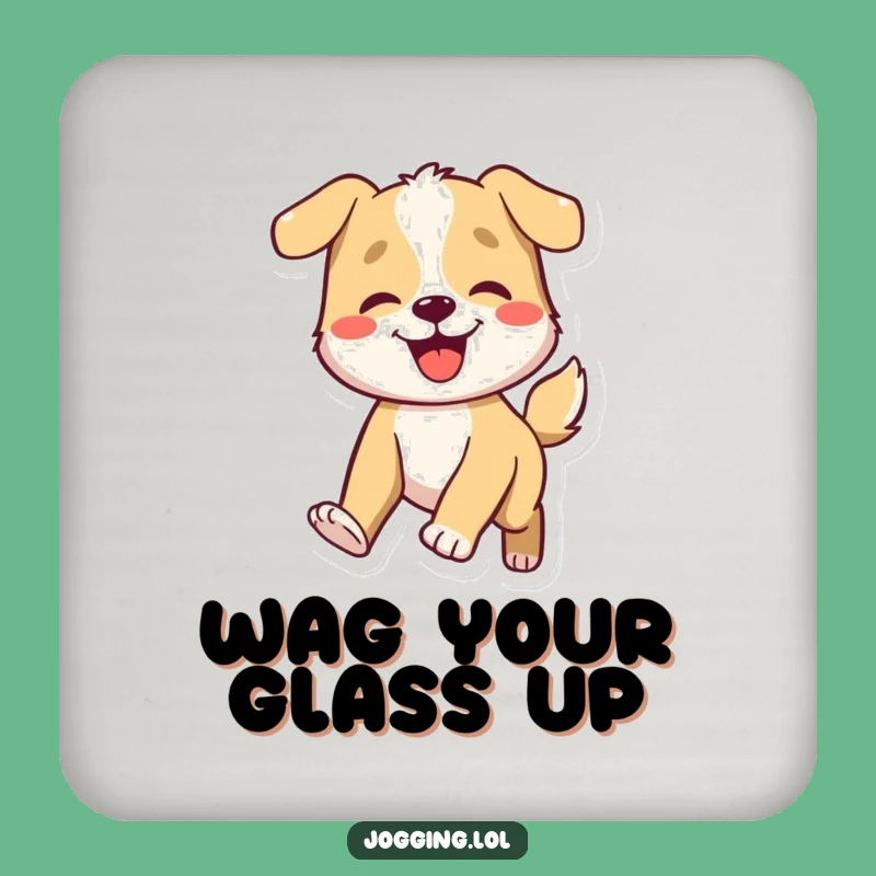 Funny Dog Wagging Coaster Set - Protect Surfaces with Canine Humor