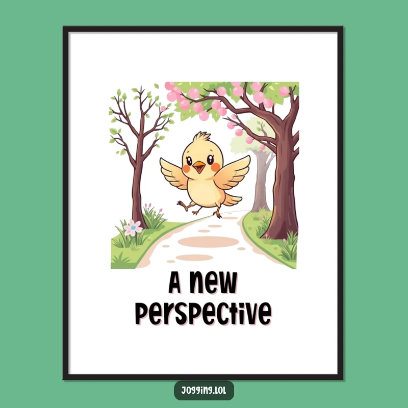 Funny Bird Poster - Curious Swooping Avian Path Art Gift