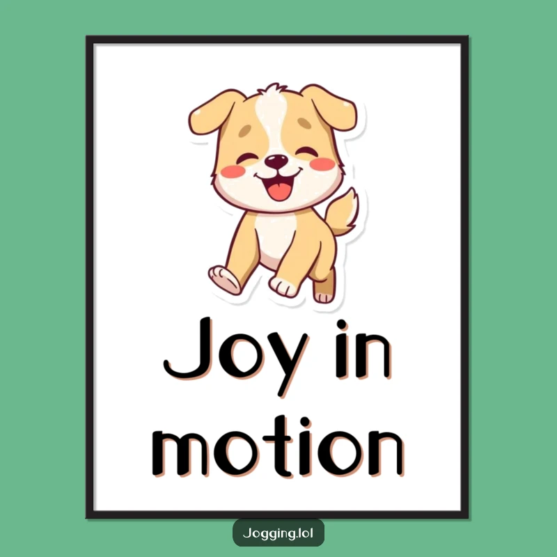 Funny Dog Wagging Poster - Lively Character Art for Wall Cheer