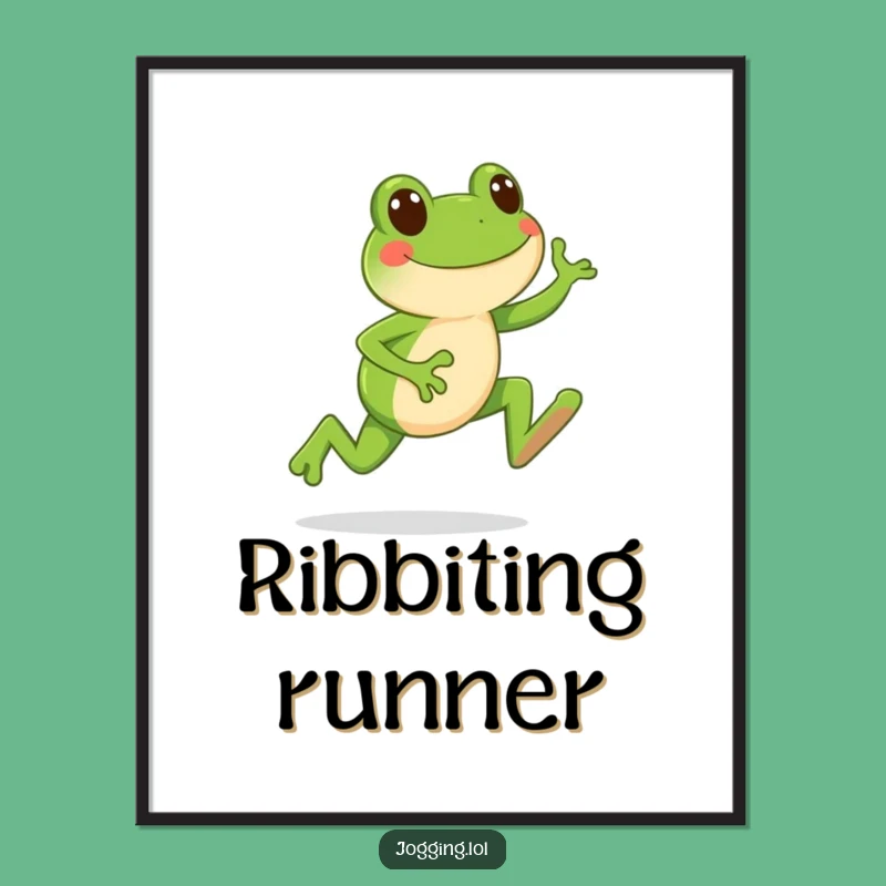 Funny Frog Jogging Poster: Happy Leaps to Brighten Your Walls!