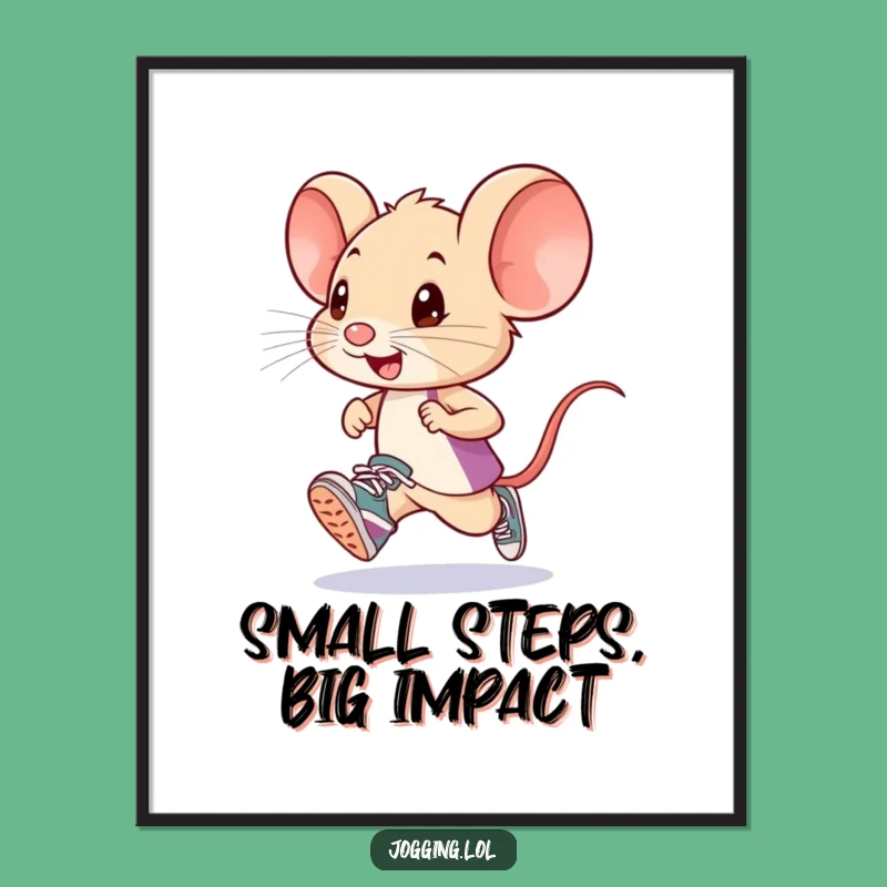 Funny Mouse Runner Poster: Tiny Sneakers for Hilarious Wall Art!