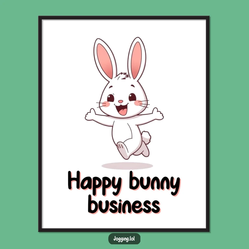 Funny Rabbit Poster - Cheerful Jogger's Wall Art for Happy Gifts