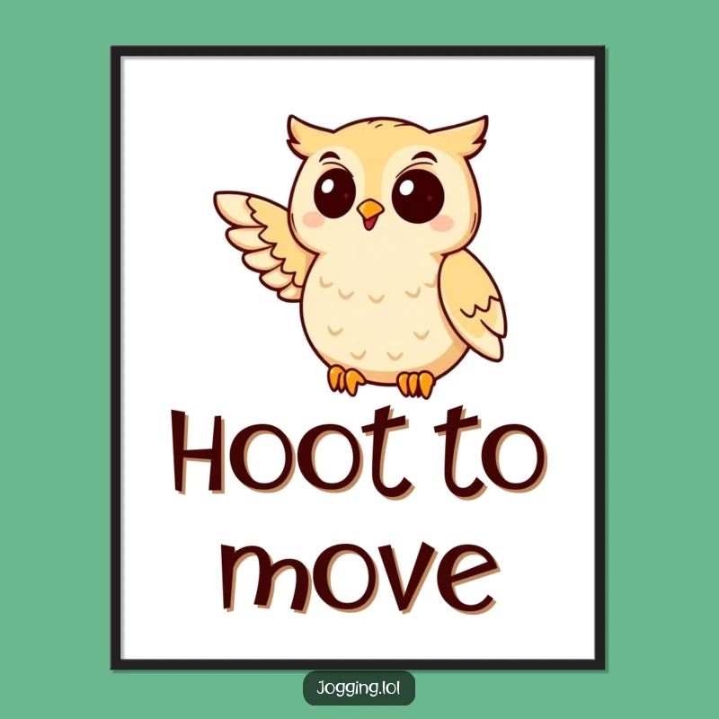 Funny Owl Jogging Poster: Bring Wise Humor to Your Walls!
