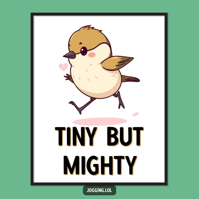 Funny Chickadee Poster - Inspiring Determined Bird Wall Art Gift