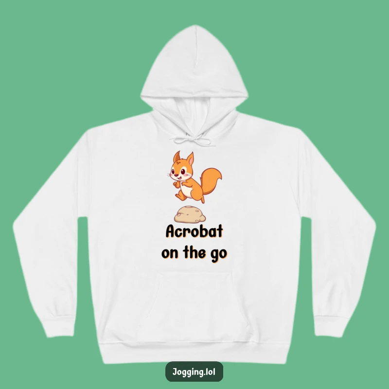 Funny Squirrel Jumper Hoodie: Playful Squirrel Leaping Hoodie for Cozy Adventures