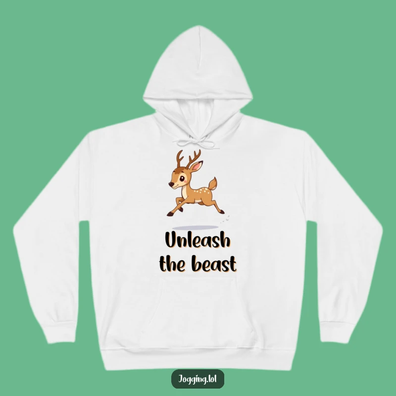 Funny Deer Jogger Hoodie: Cozy Comfort Meets Graceful, Hilarious Leaps!
