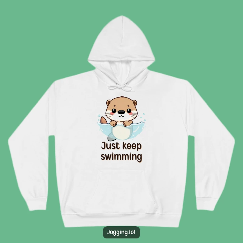 Funny Otter Hoodie - Determined Otter Swimmer Gift