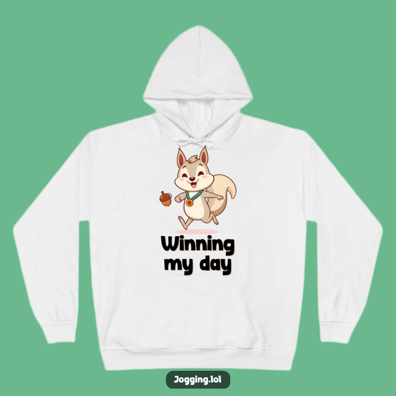 Funny Squirrel Acorn Hoodie - Enthusiastic Runner Character Gift
