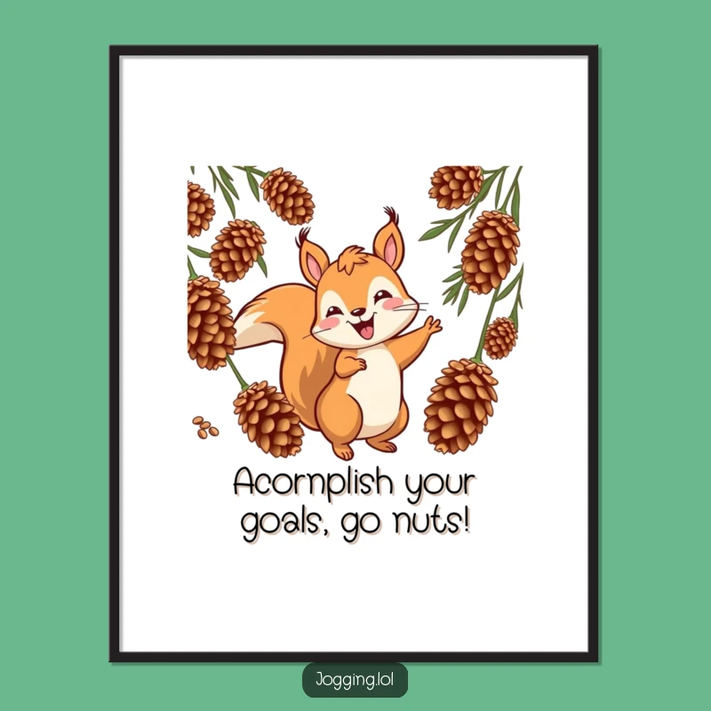 Free Printable Squirrel Art: Whimsical Weaving Squirrel Character Printable Wall Art