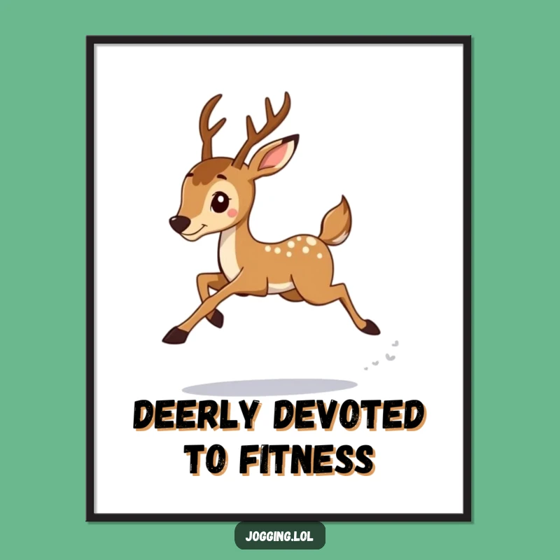 Funny Free Printable Deer Art: Downloadable Wall Decor for Home Gym & Jogger's Den!