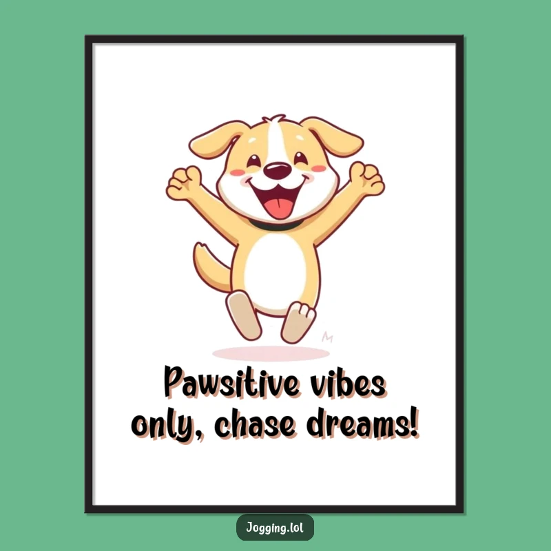 Free Printable Dog Art: Hilarious Running Dog Character Printable Wall Art for Dog Lovers