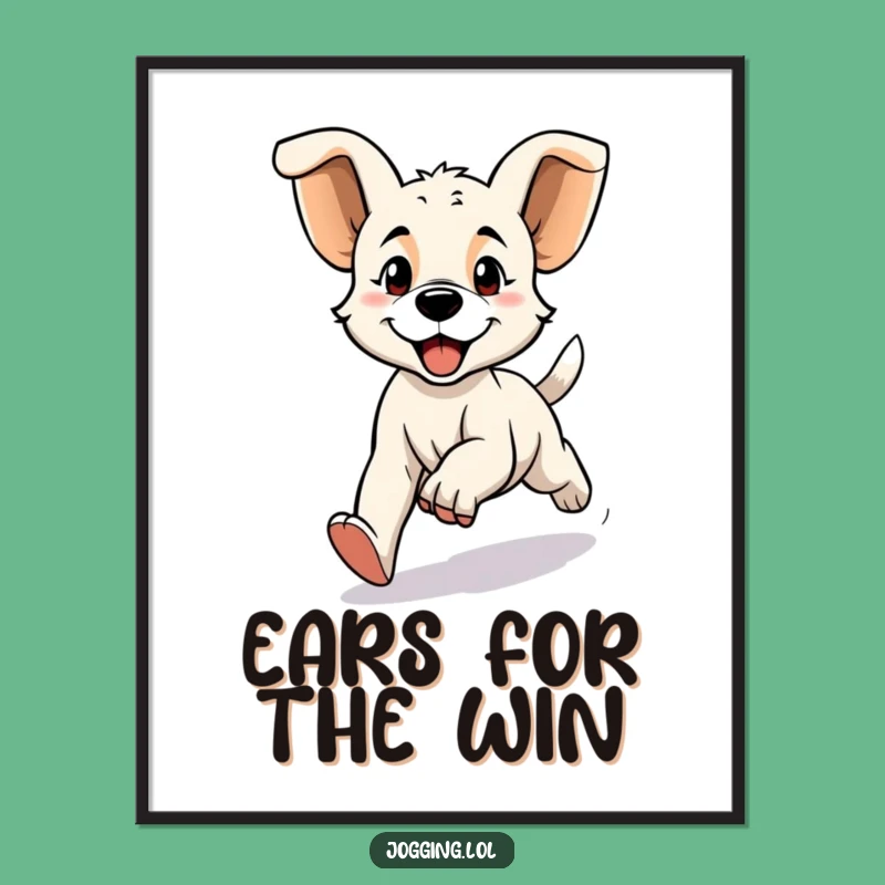 Free Printable Wall Art: Energetic Puppy Jogging - Funny Downloadable Decor Gift!