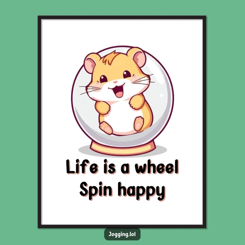 Free Printable Wall Art: Hamster Ball Bliss, Fun Downloadable Decor for Whimsical Spaces