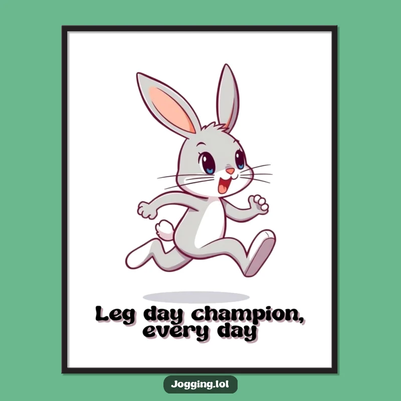 Free Printable Wall Art: Funny Bunny Runner, Energetic Downloadable Art for Your Space
