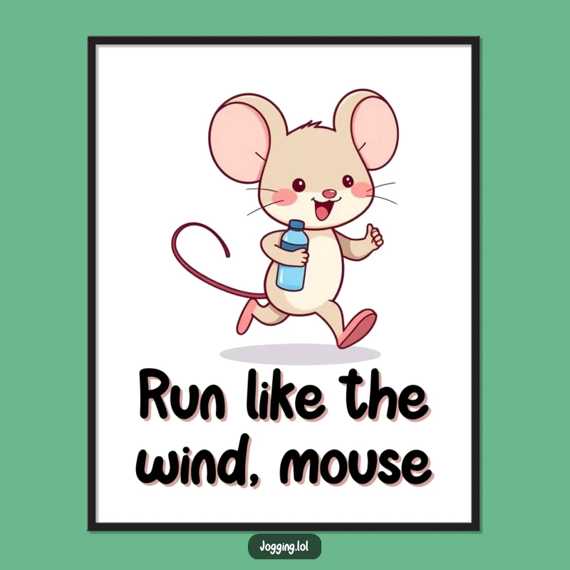 Free Printable Wall Art: Funny Mouse Jogger, Hilarious Downloadable Decor!