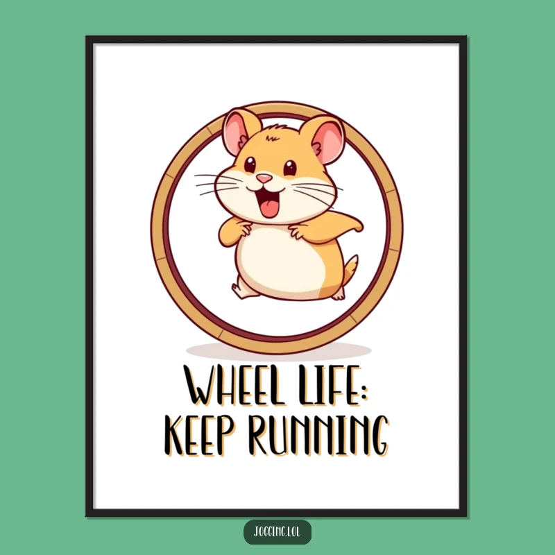 Free Printable Wall Art: Hamster Wheel Runner, Energetic Downloadable Decor!