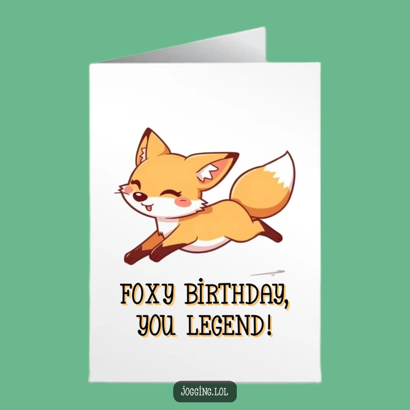 Free Printable Birthday Card: Fox Leap Fun Downloadable Gift