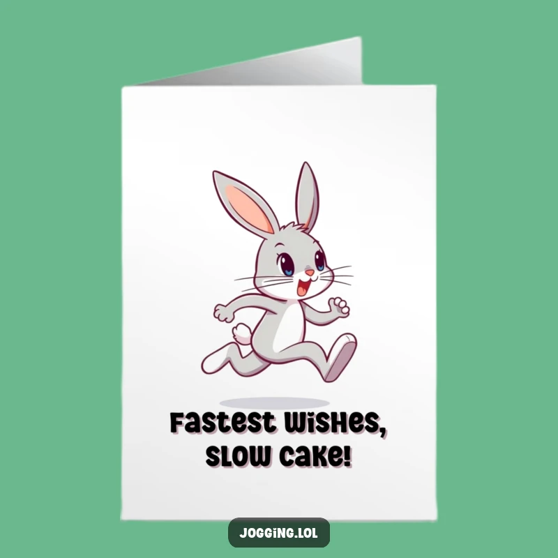 Free Printable Birthday Card: Funny Bunny Runner, Hilarious Downloadable Gift for Runners