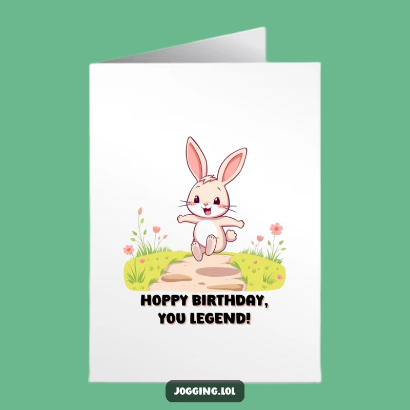 Free Printable Birthday Card: Funny Rabbit Leap! A Hilarious Downloadable Gift for Instant Fun.