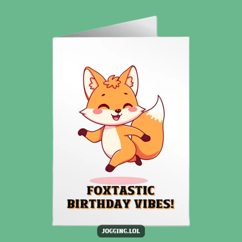 Free Printable Birthday Card: Playful Fox Dash, Your Downloadable Birthday Bounce!
