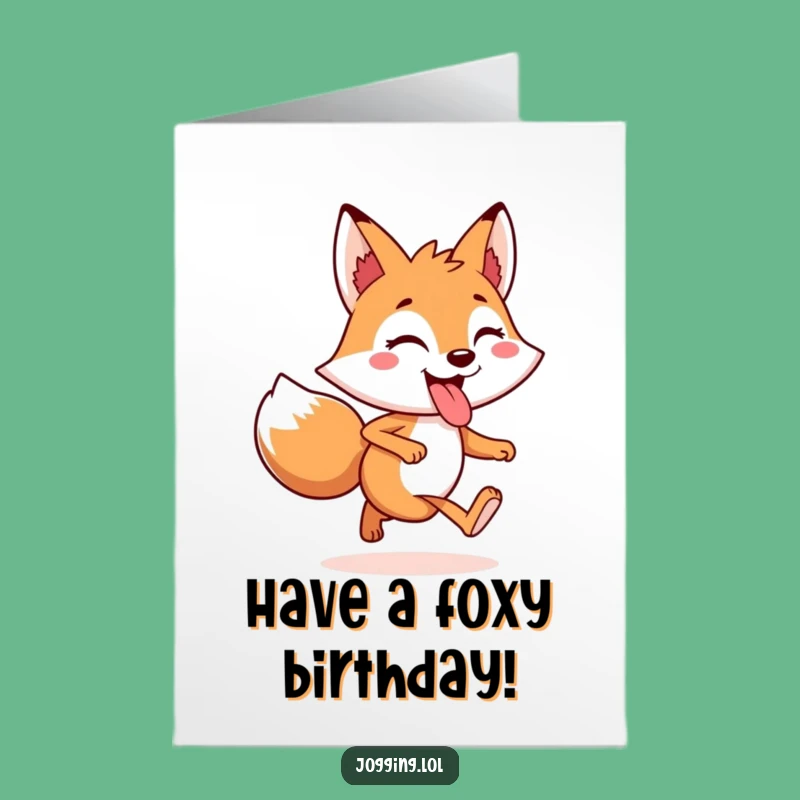 Free Printable Birthday Card: Playful Fox Tongue Out! A Funny Downloadable Gift for a Cheeky Celebration.