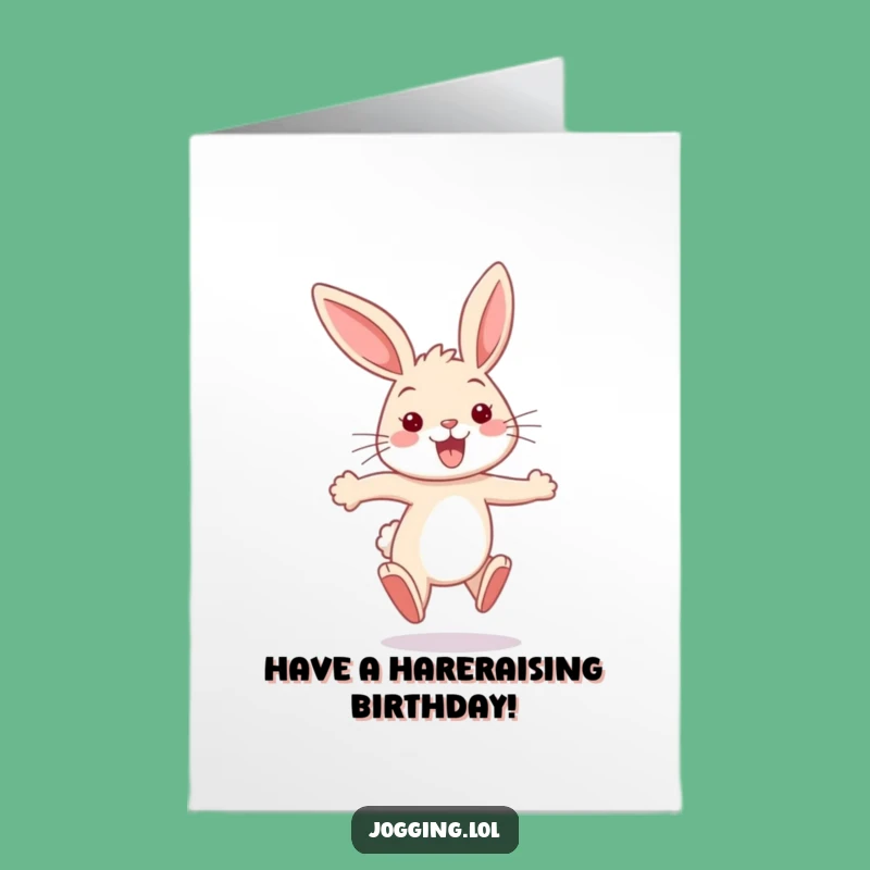 Free Printable Bunny Birthday Card: Funny Bouncy Downloadable Gift for Smiles