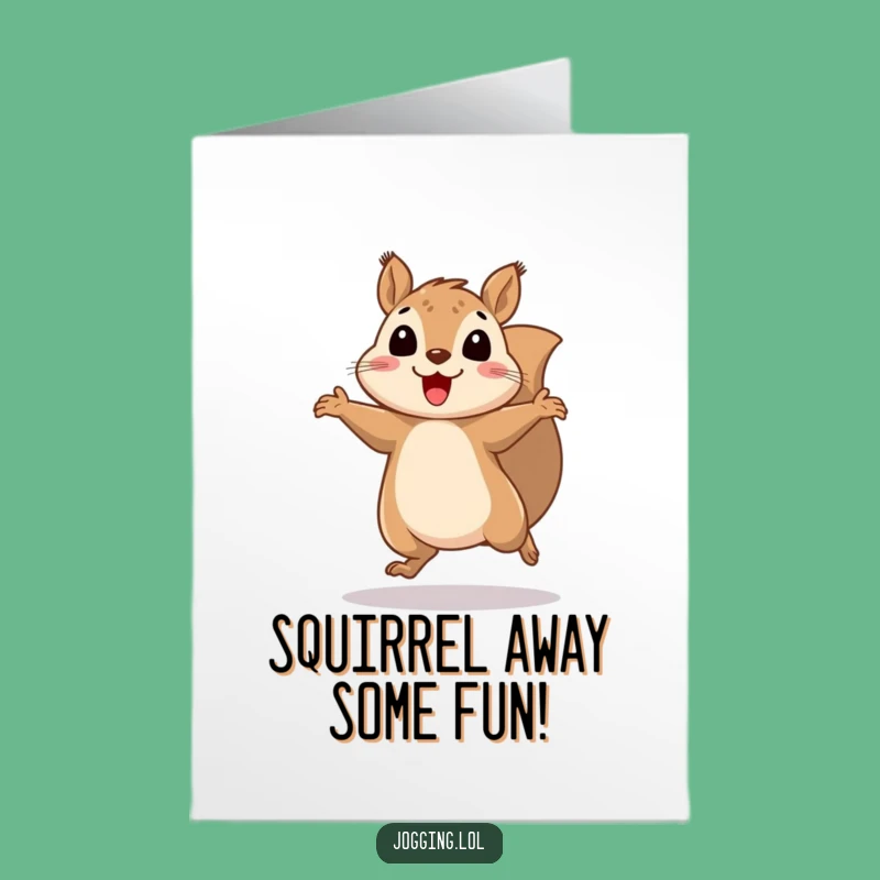 Free Printable Squirrel Birthday Card: Funny Bouncing Downloadable Gift