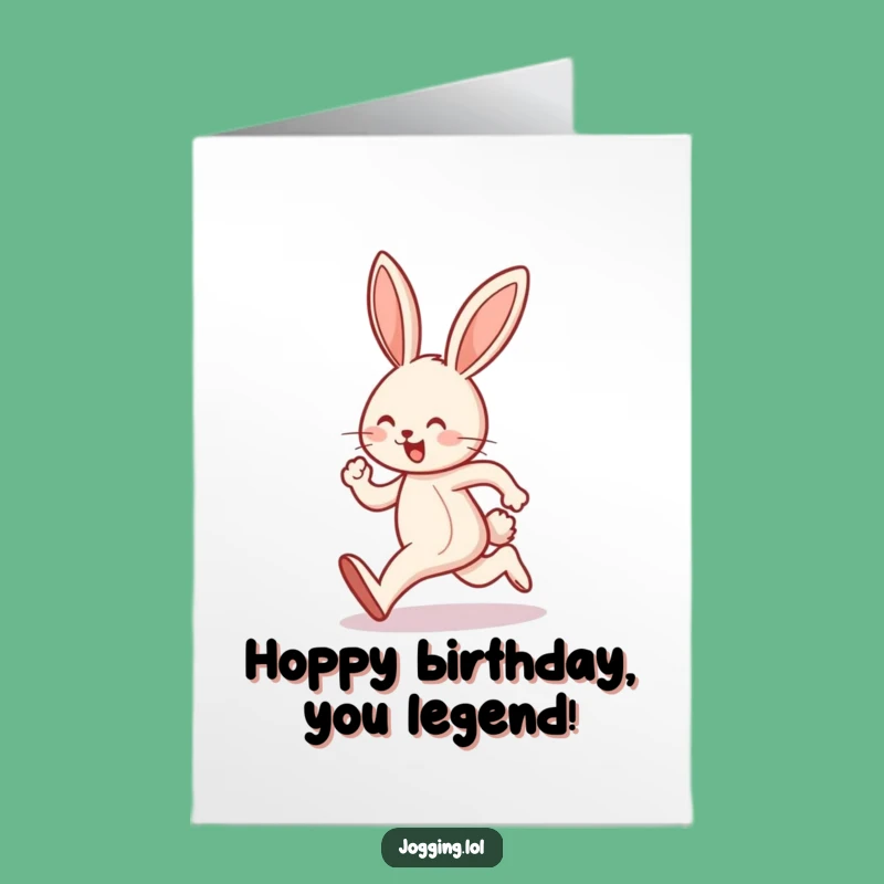 Free Printable Bunny Jogging Birthday Card - Joyful Downloadable Gift for Kids & Adults