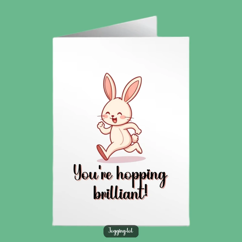 Free Printable Bunny Jogging Congrats Card - Happy Downloadable Gift for Celebrations
