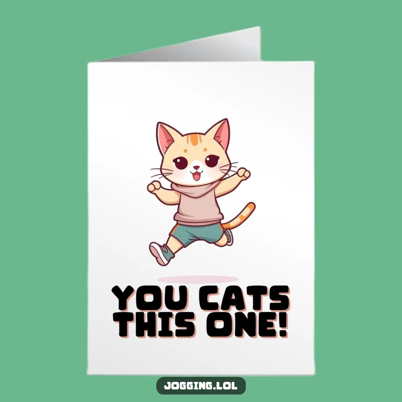 Free Printable Congrats Card: Agile Cat Leap Downloadable Gift