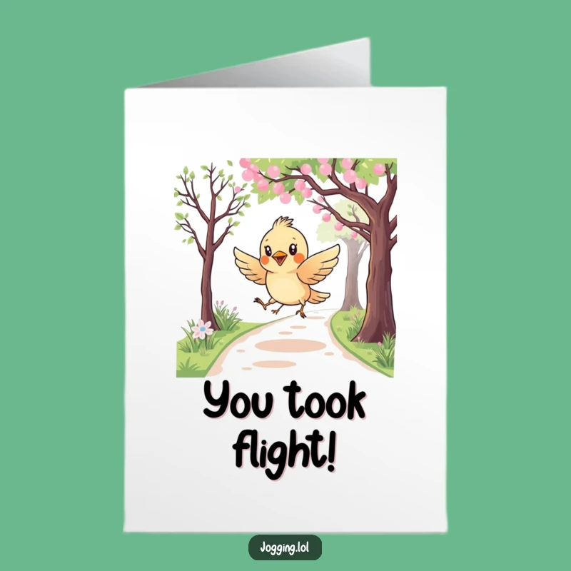 Free Printable Congrats Card: Bird's Swoop, Funny Downloadable Celebration Gift