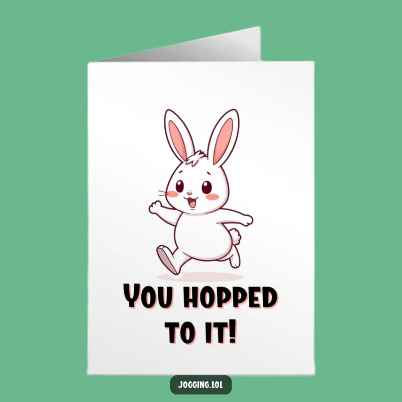 Free Printable Congrats Card: Fast Rabbit Running, Funny Downloadable Message for Success