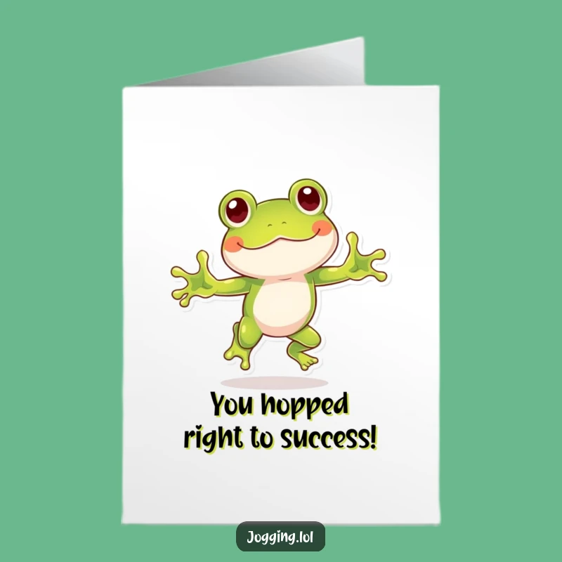 Free Printable Frog Congrats Card: Funny Hopping Pal Downloadable Greeting