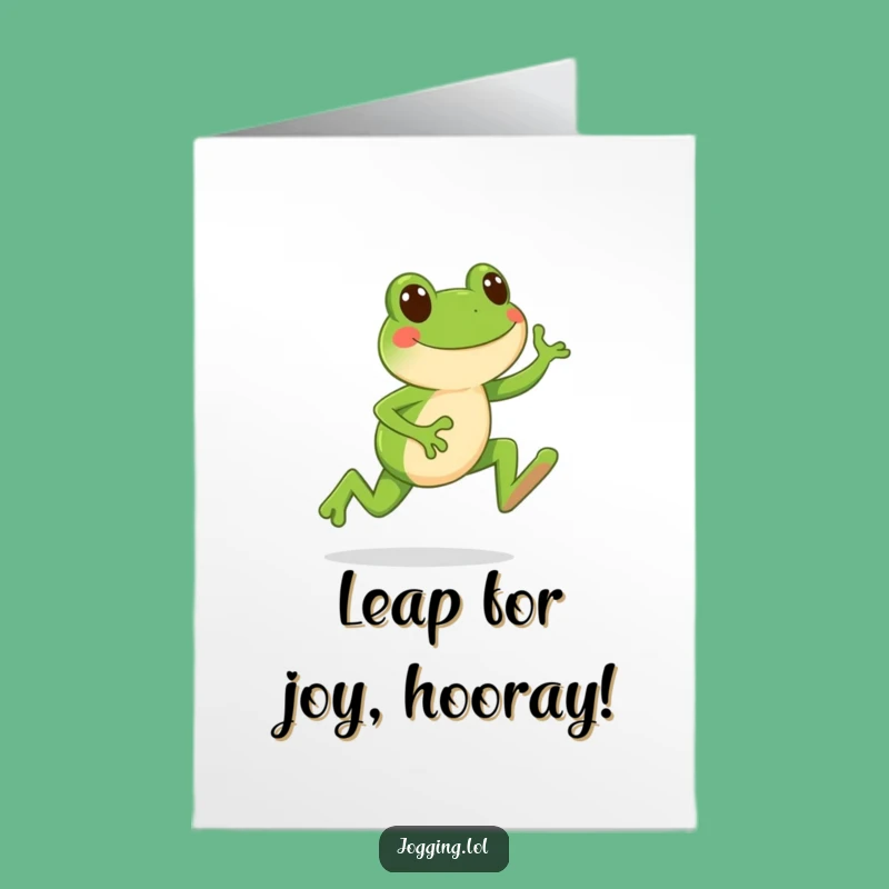 Free Printable Frog Congrats Card - Leap to Success Humorous Downloadable Greeting