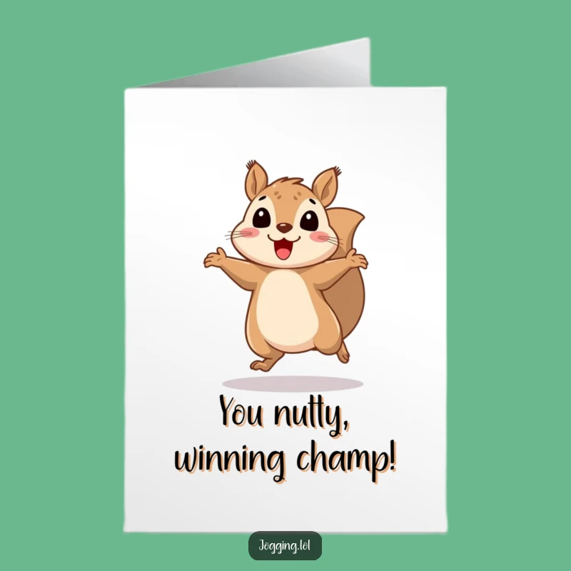 Free Printable Squirrel Congrats Card: Funny Bouncing Downloadable Gift