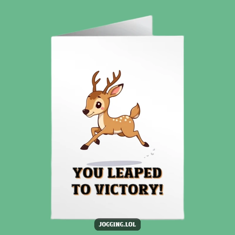 Free Printable Deer Congratulations Card: Funny Downloadable Animal Runner Achievement Gift!