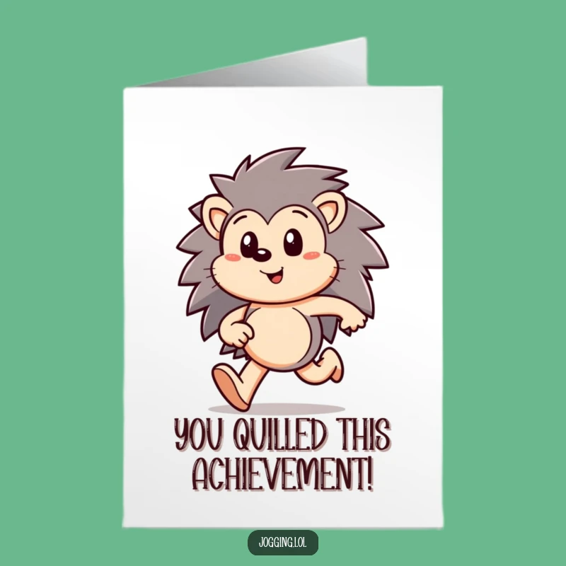 Free Printable Congrats Card: Hedgehog's Triumph, Hilarious Downloadable Gift for Achievements