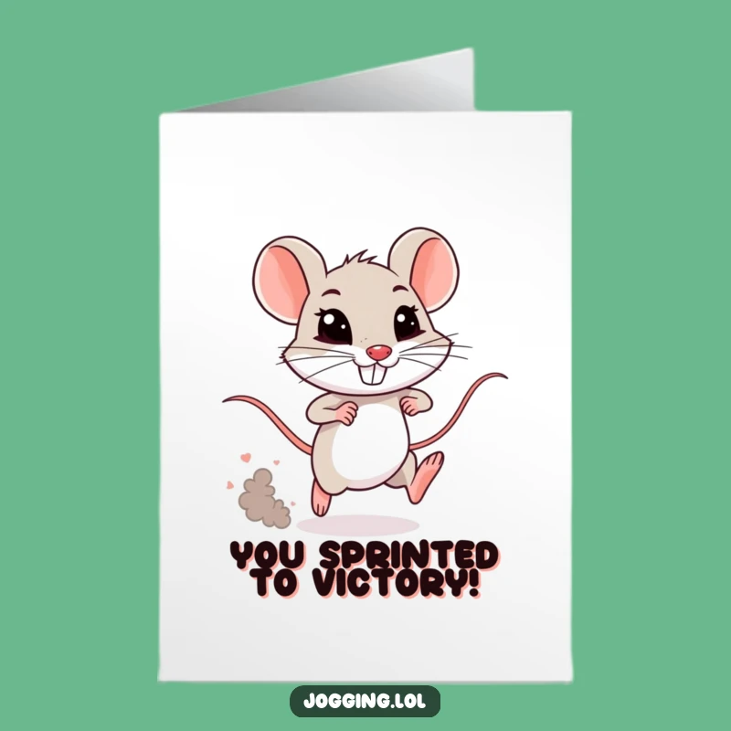 Free Printable Mouse Congrats Card: Funny Downloadable Gift for Achievements Big or Small