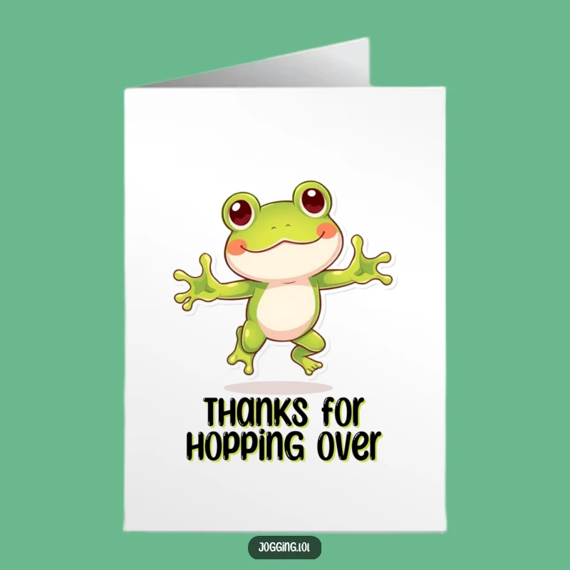 Free Printable Frog Thank You Card: Funny Hopping Pal Downloadable Greeting