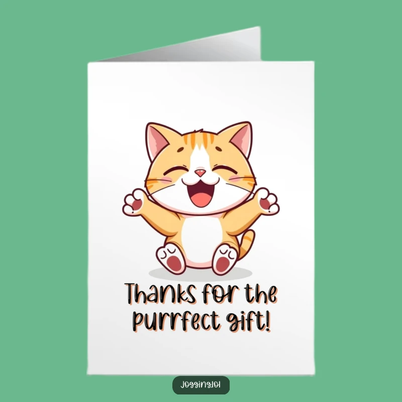 Free Printable Thank You Card: Dancing Cat, Funny Downloadable Note of Gratitude