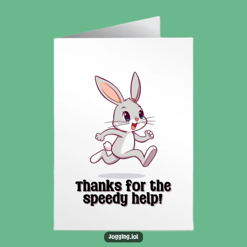 Free Printable Thank You Card: Fast Bunny Express, Humorous Downloadable Gift of Gratitude