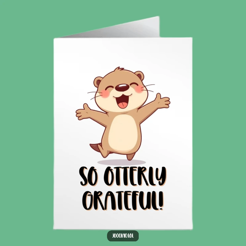 Free Printable Thank You Card: Grateful Otter Hug, Humorous Downloadable Gift for Kindness