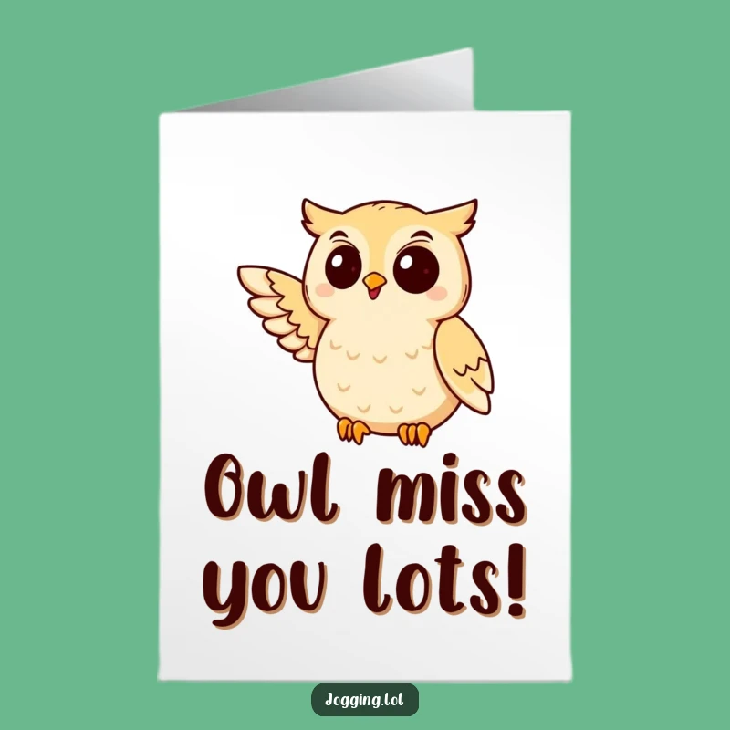 Free Printable Thank You Card: Owl Jogging - Funny Owl-some Gratitude!