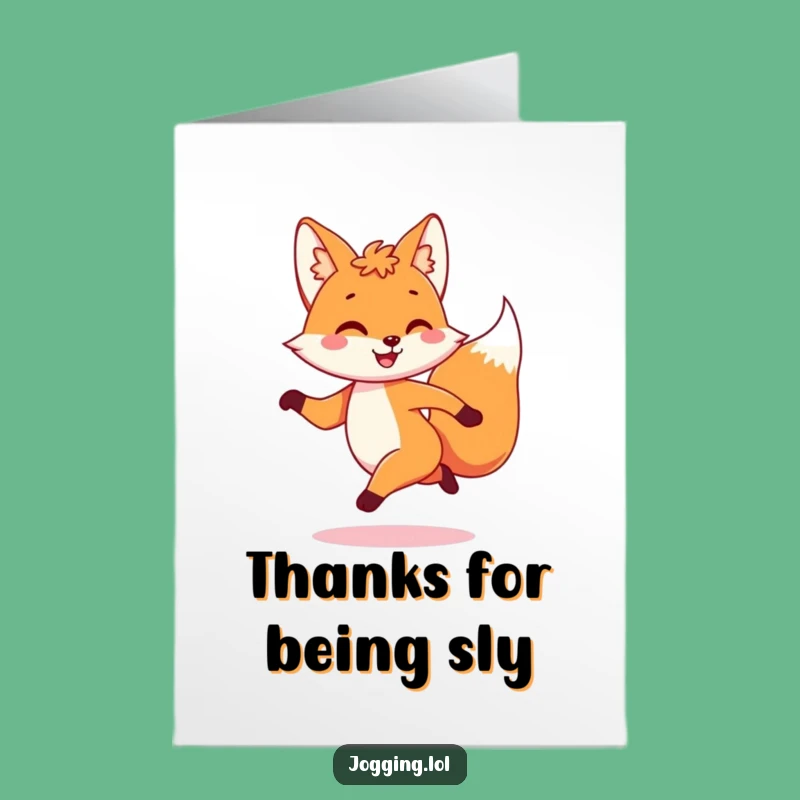 Free Printable Thank You Card: Playful Fox, Downloadable Thanks with a Bounce!