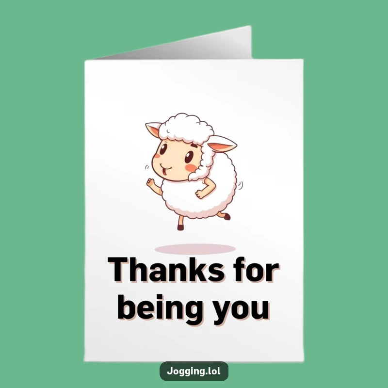 Free Printable Sheep Thank You Card: Funny Downloadable Gift for Grateful Greetings