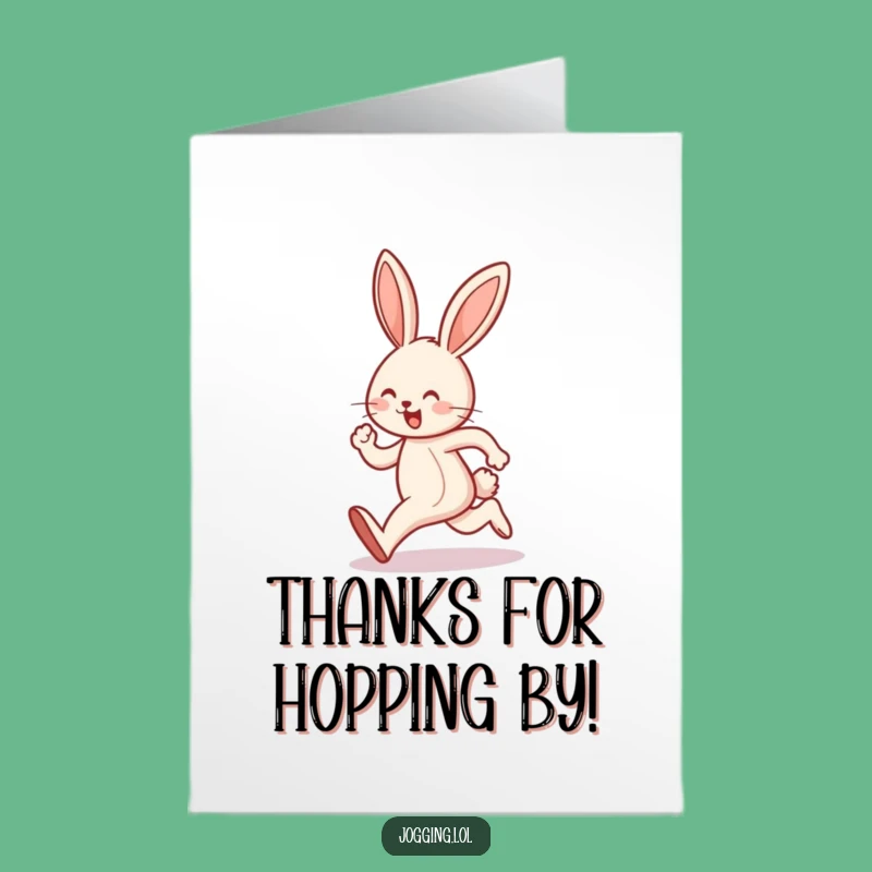 Free Printable Bunny Jogging Thank You Card - Cheerful Downloadable Greeting